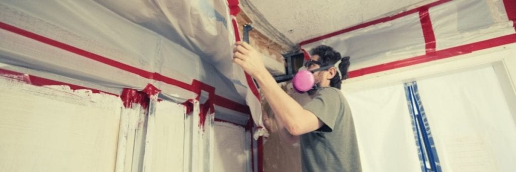 A mold expert inspects an area that has over 10 square feet of mold. 