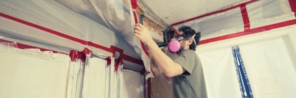 A mold expert inspects an area that has over 10 square feet of mold.